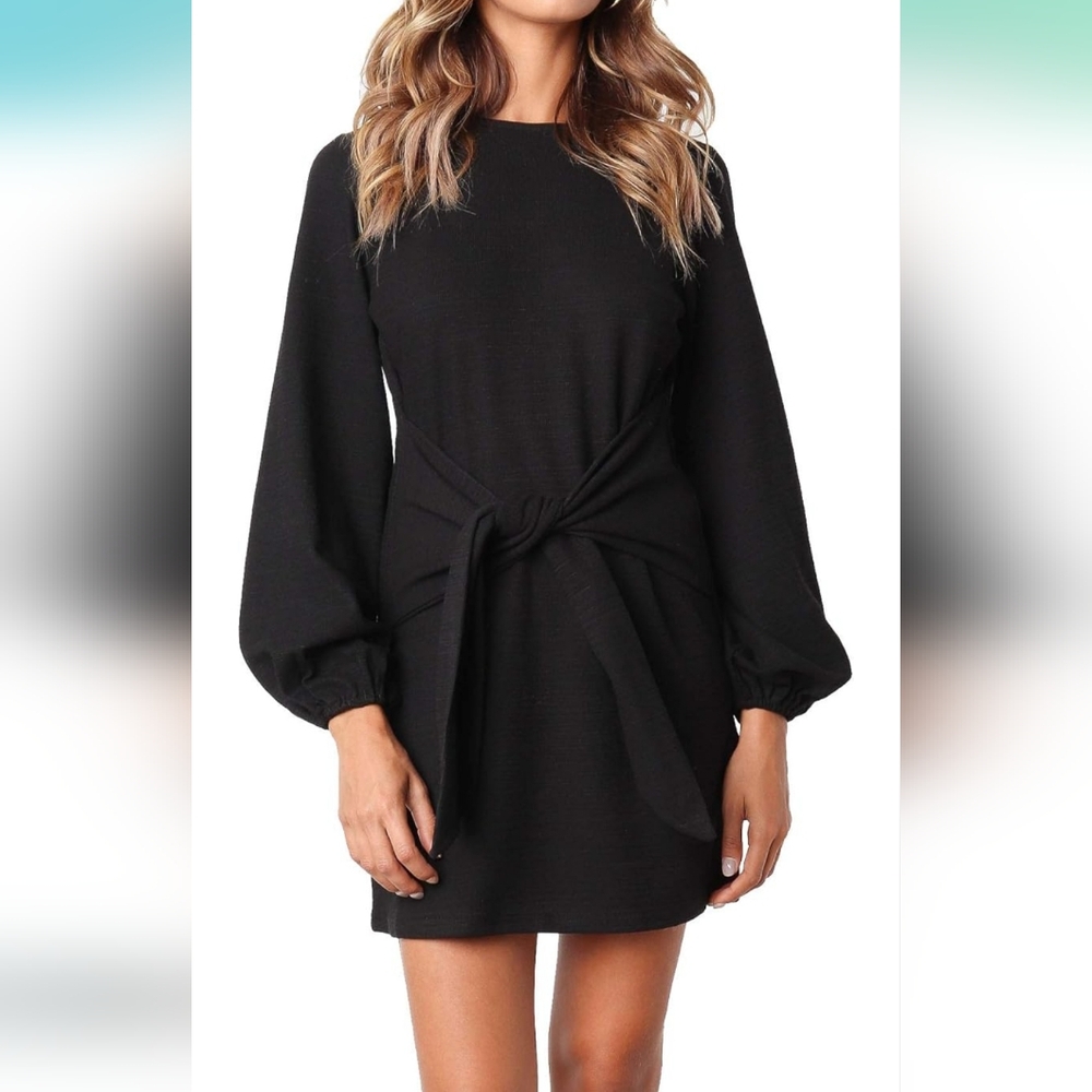 R. Vivimos Black Dress With Long Sleeves Size Small